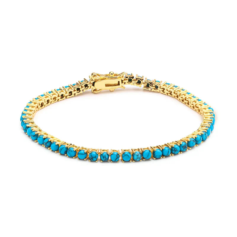 Elegante Gouden Turquoise Kettingarmband