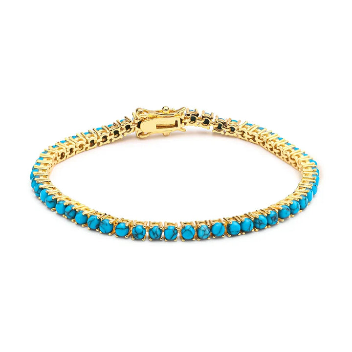 Elegante Gouden Turquoise Kettingarmband