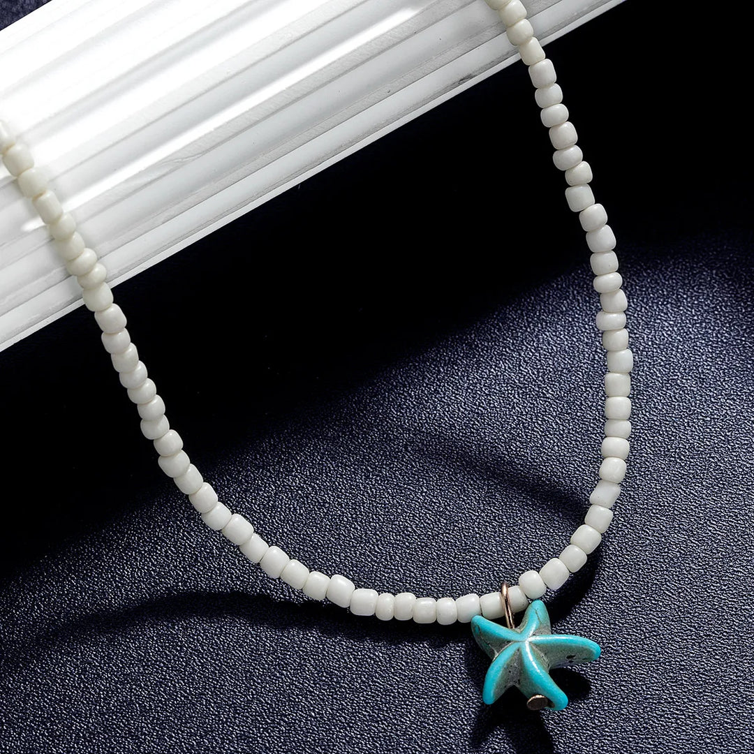 Chique Boheemse Turquoise Zeester Ketting