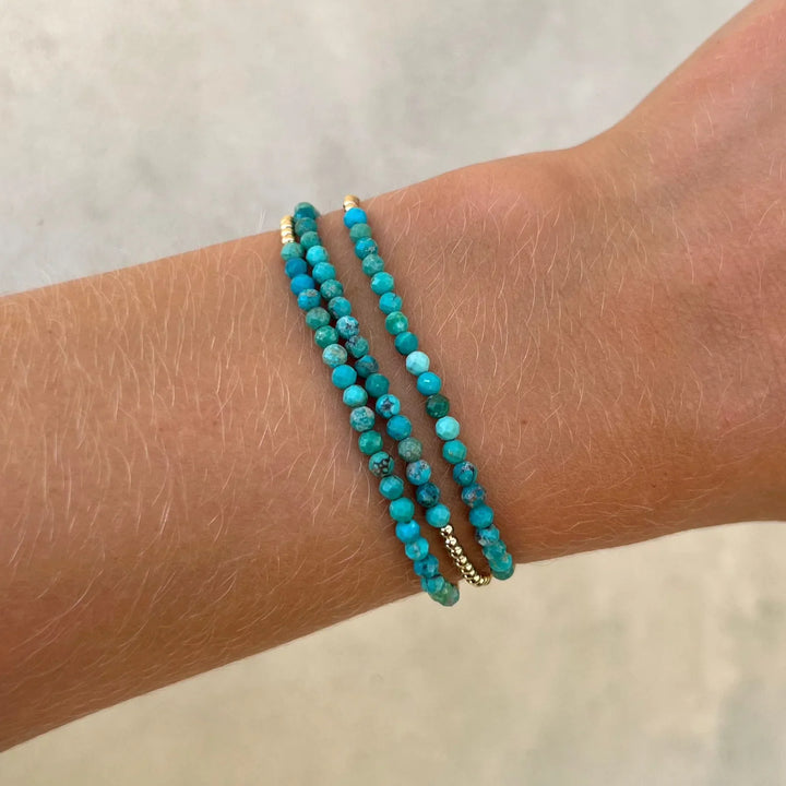 Chique 18K Gouden Turquoise Kralenarmband
