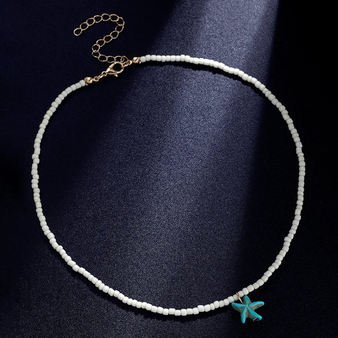 Chique Boheemse Turquoise Zeester Ketting