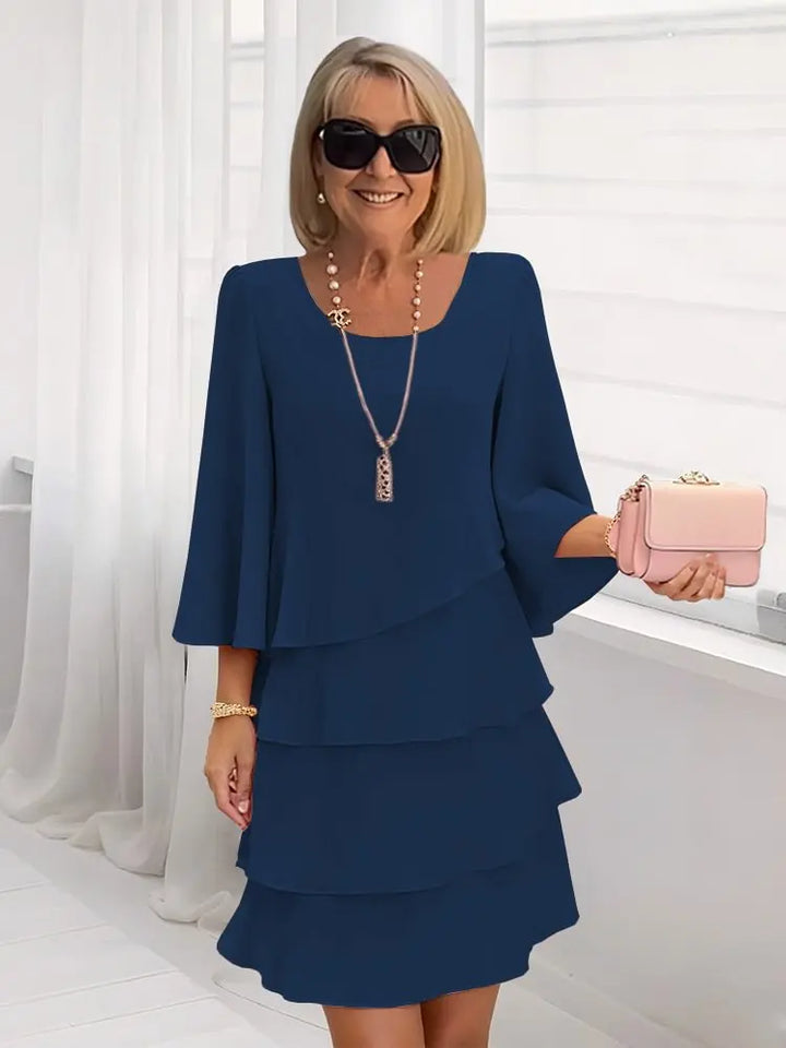 Élise – Elegante vloeiende jurk met volants