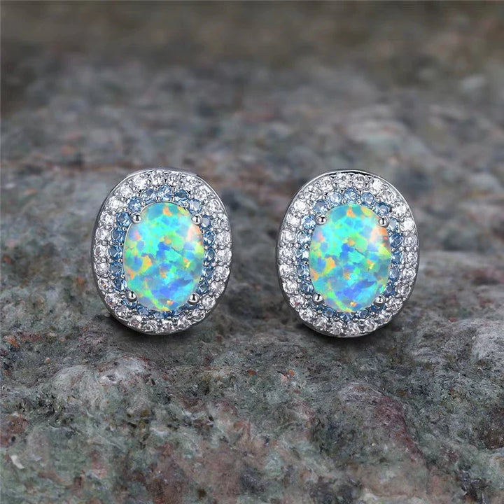 Antieke Ronde Turquoise Steentjes Oorbellen