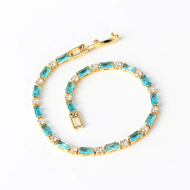 Elegante armband van natuurlijk turquoise en goud
