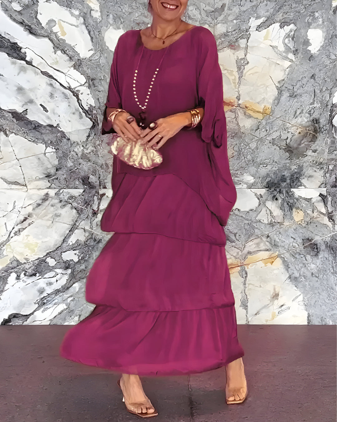 Monique™ | Chiffon Jurk met Tule Rok