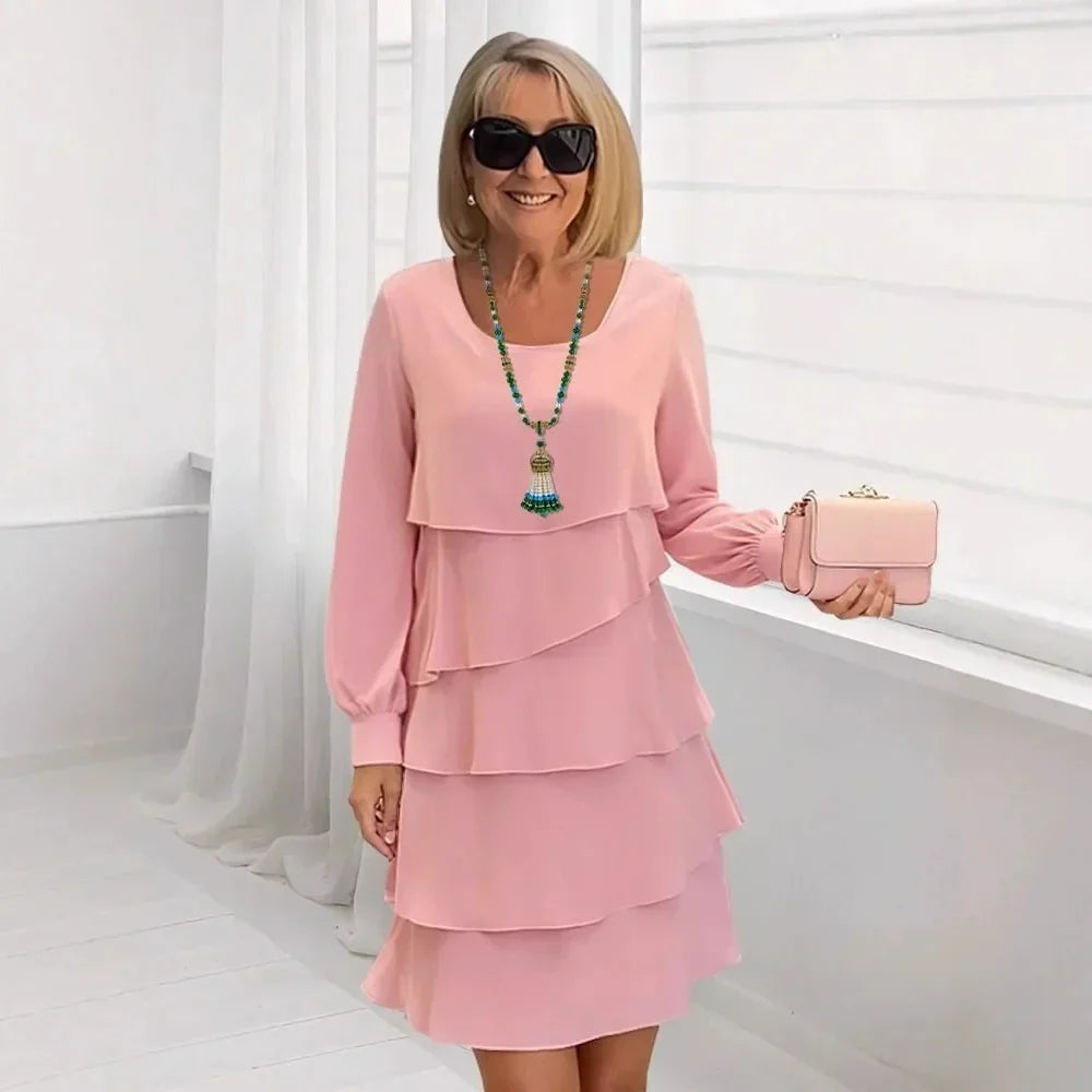 Madeleine – Elegante vloeiende jurk met volants