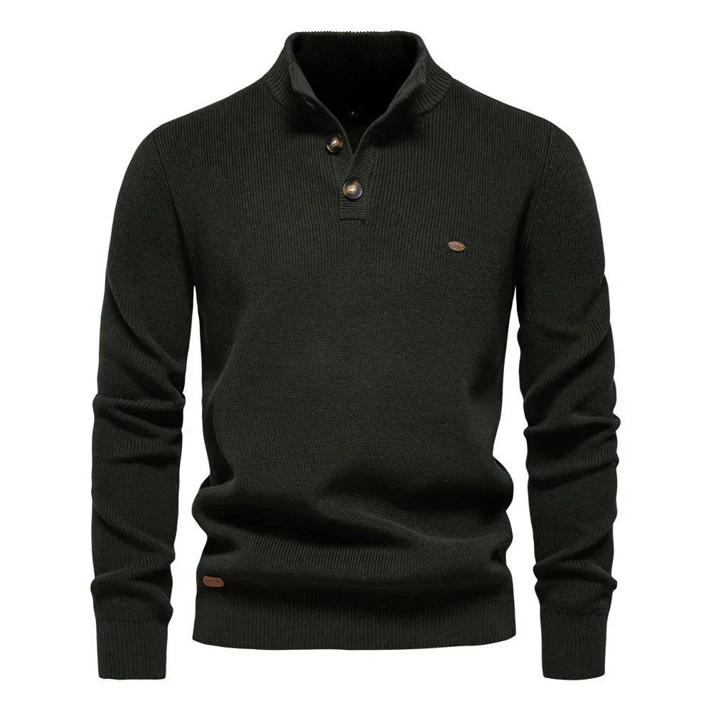 Konrad | Stijlvolle Heren Sweater met Knopontwerp
