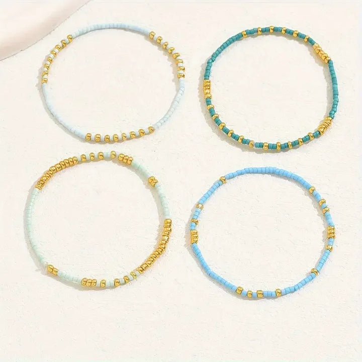Chic Bohemian Turquoise Kralenarmband Set
