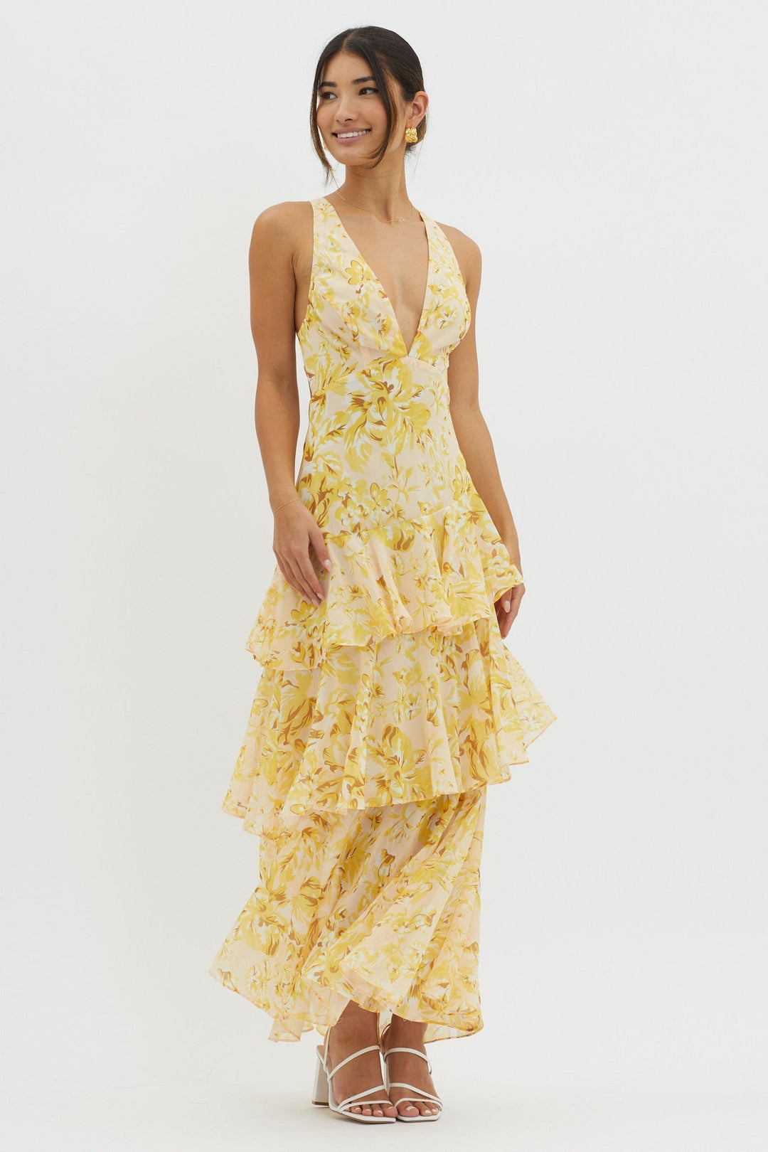 LISA | Bloemige Volant Maxi Jurk