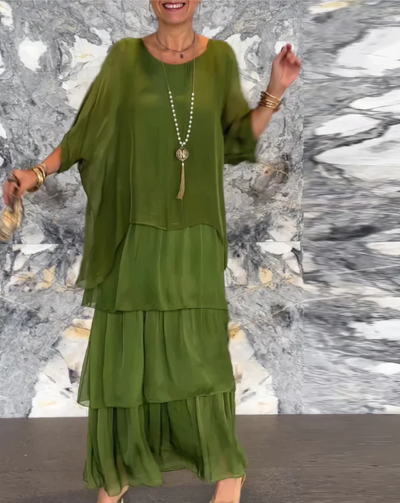 Lara – Elegante lange vloeibare jurk