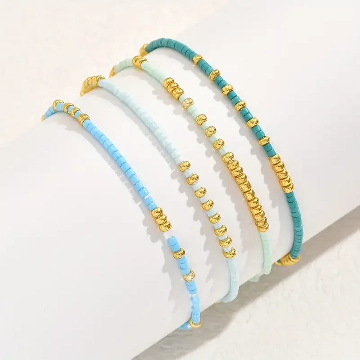 Chic Bohemian Turquoise Kralenarmband Set