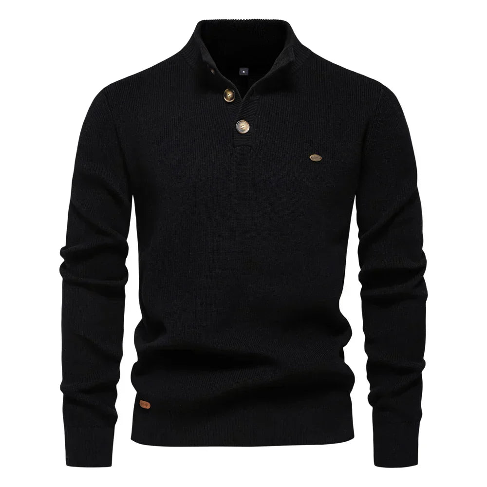Konrad | Stijlvolle Heren Sweater met Knopontwerp