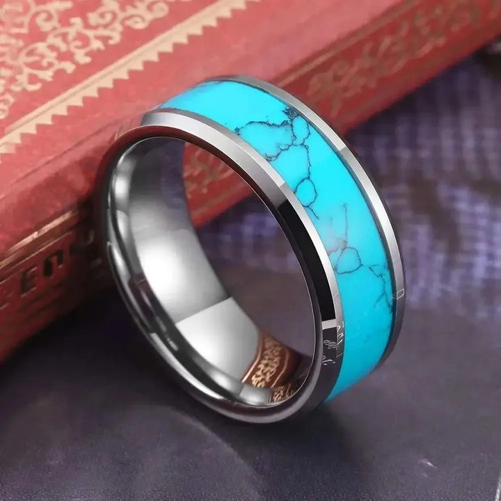 Verfijnde Ringen van Roestvrij Staal met Turquoise