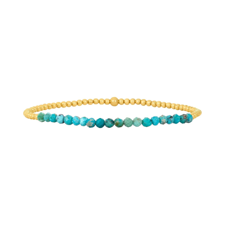 Chique 18K Gouden Turquoise Kralenarmband