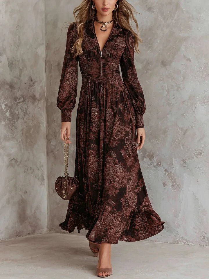 La Scintilla | LANGE JURK MET ELEGANTE VINTAGE PRINT