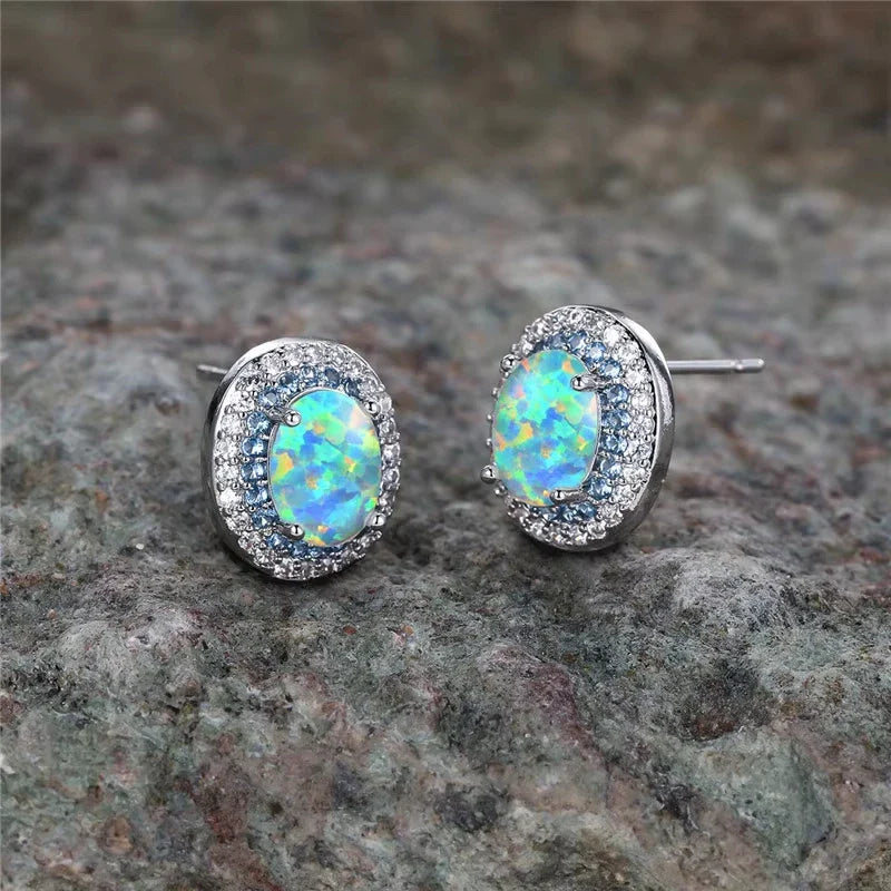 Antieke Ronde Turquoise Steentjes Oorbellen