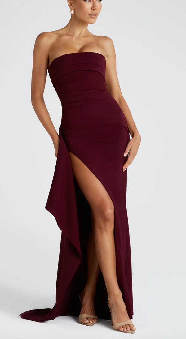 Omina™ | Luxe Maxi Jurk Zonder Schouderbanden