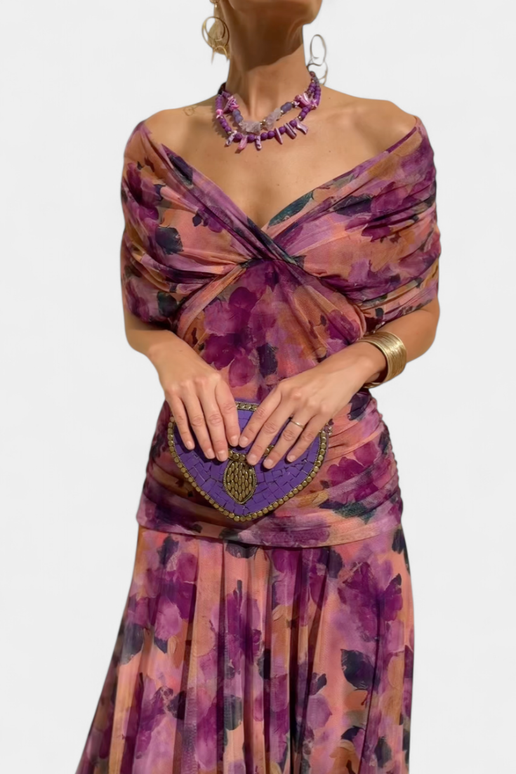 Florendra™ | Lange Bloemenjurk Met V-Hals