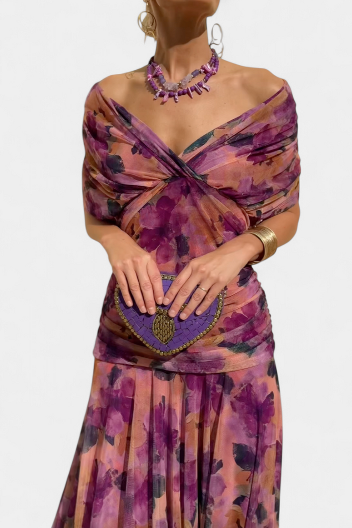 Florendra™ | Lange Bloemenjurk Met V-Hals