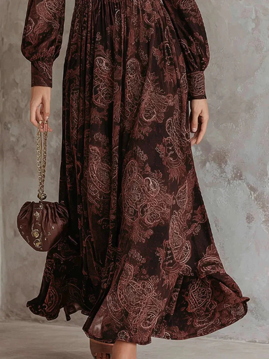 La Scintilla | LANGE JURK MET ELEGANTE VINTAGE PRINT