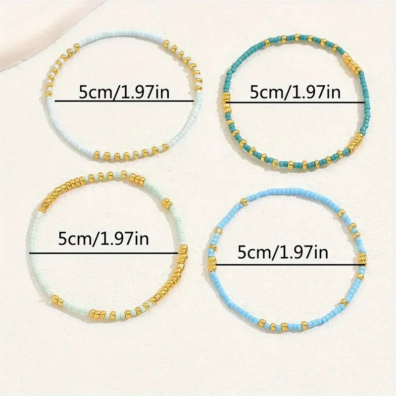 Chic Bohemian Turquoise Kralenarmband Set