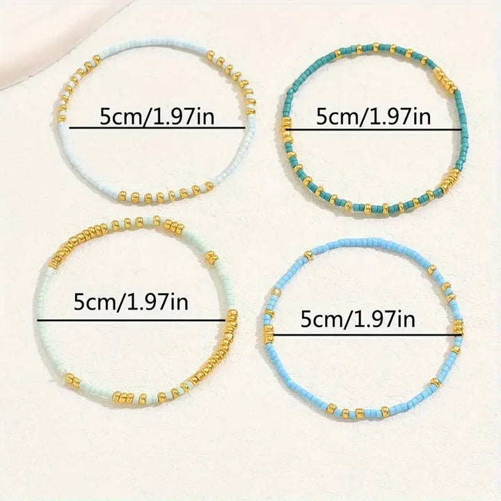 Chic Bohemian Turquoise Kralenarmband Set