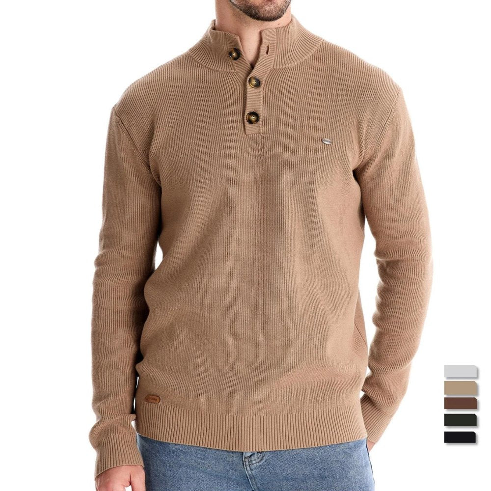 Konrad | Stijlvolle Heren Sweater met Knopontwerp