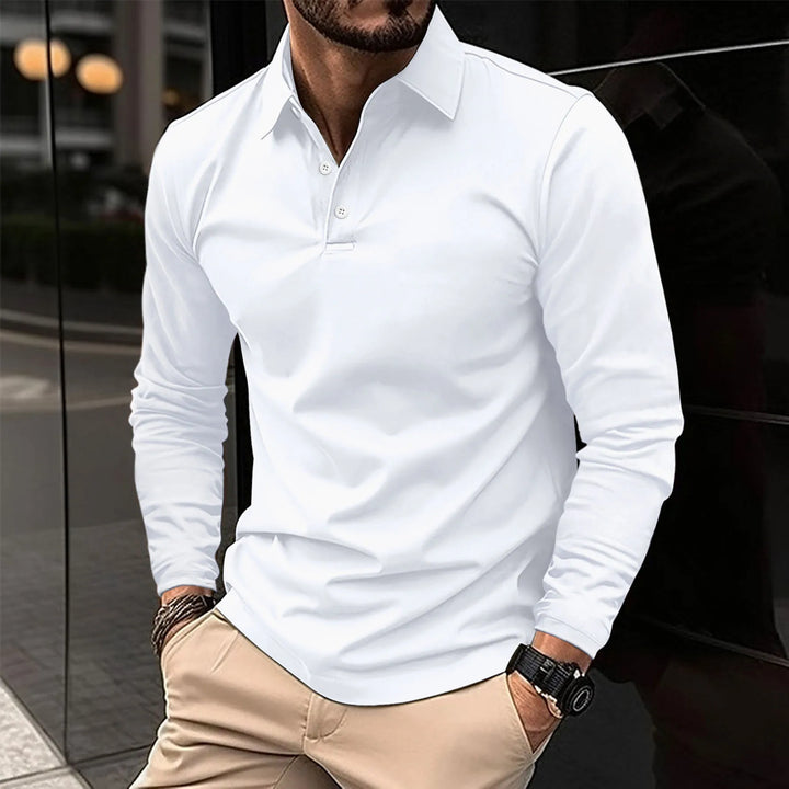 Ethan™ - Casual Poloshirt met Lange Mouwen