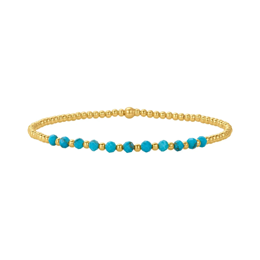 Chique 18K Gouden Turquoise Kralenarmband