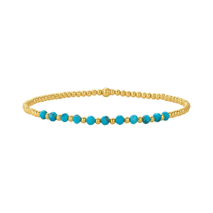 Chique 18K Gouden Turquoise Kralenarmband