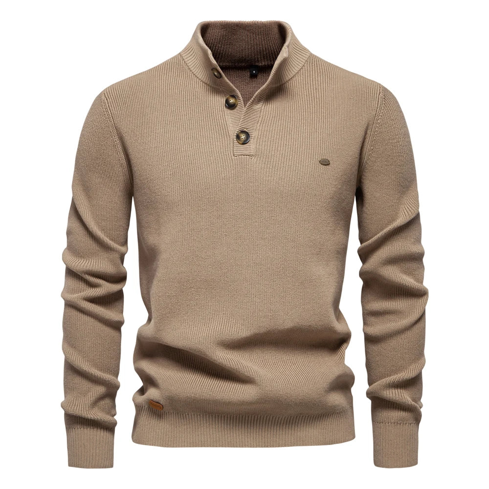 Konrad | Stijlvolle Heren Sweater met Knopontwerp