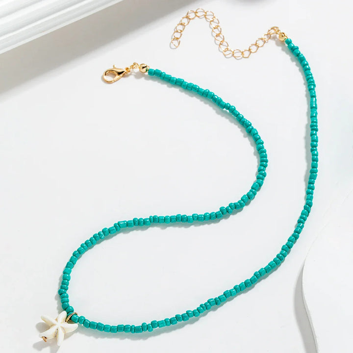 Chique Boheemse Turquoise Zeester Ketting
