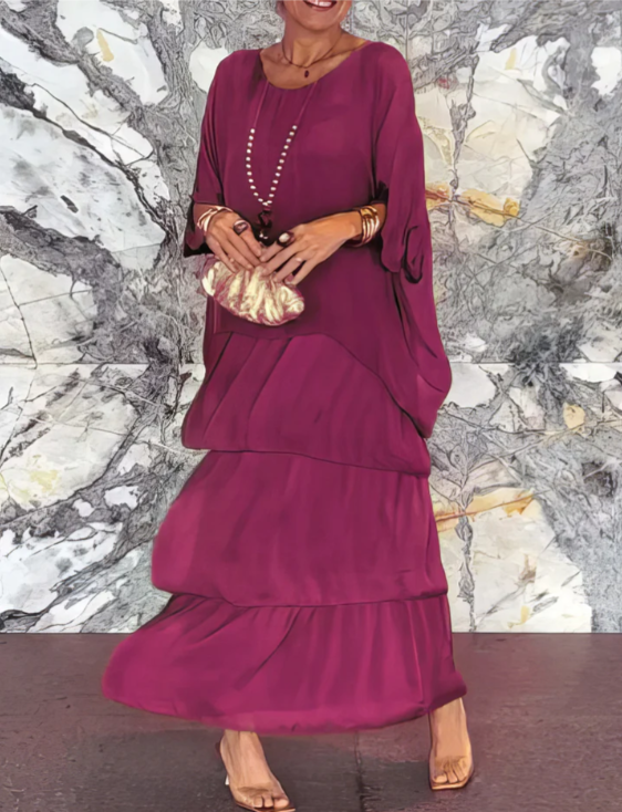 Lara – Elegante lange vloeibare jurk
