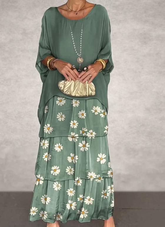 Lara – Elegante lange vloeibare jurk