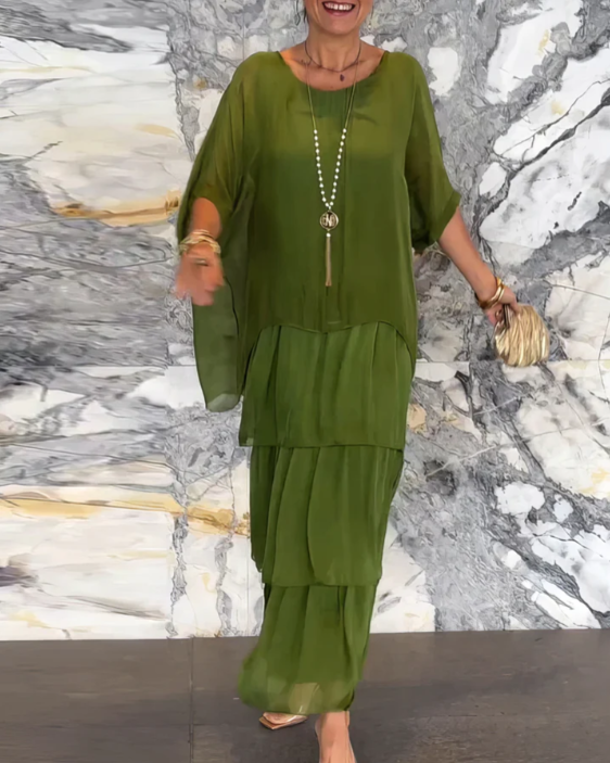 Lara – Elegante lange vloeibare jurk