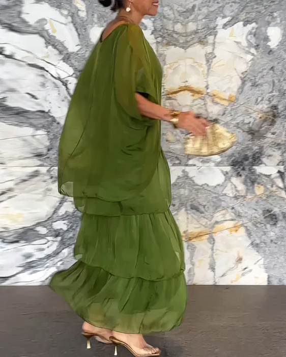 Lara – Elegante lange vloeibare jurk
