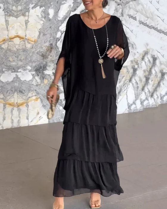 Lara – Elegante lange vloeibare jurk