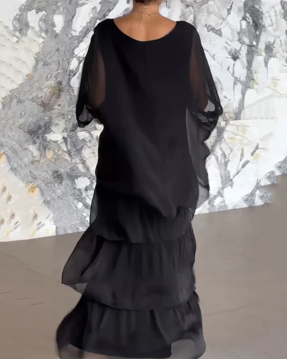 Lara – Elegante lange vloeibare jurk