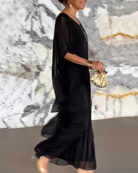 Lara – Elegante lange vloeibare jurk