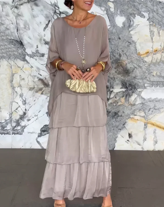 Lara – Elegante lange vloeibare jurk