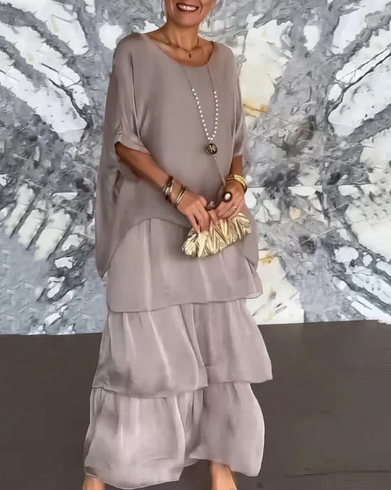 Lara – Elegante lange vloeibare jurk