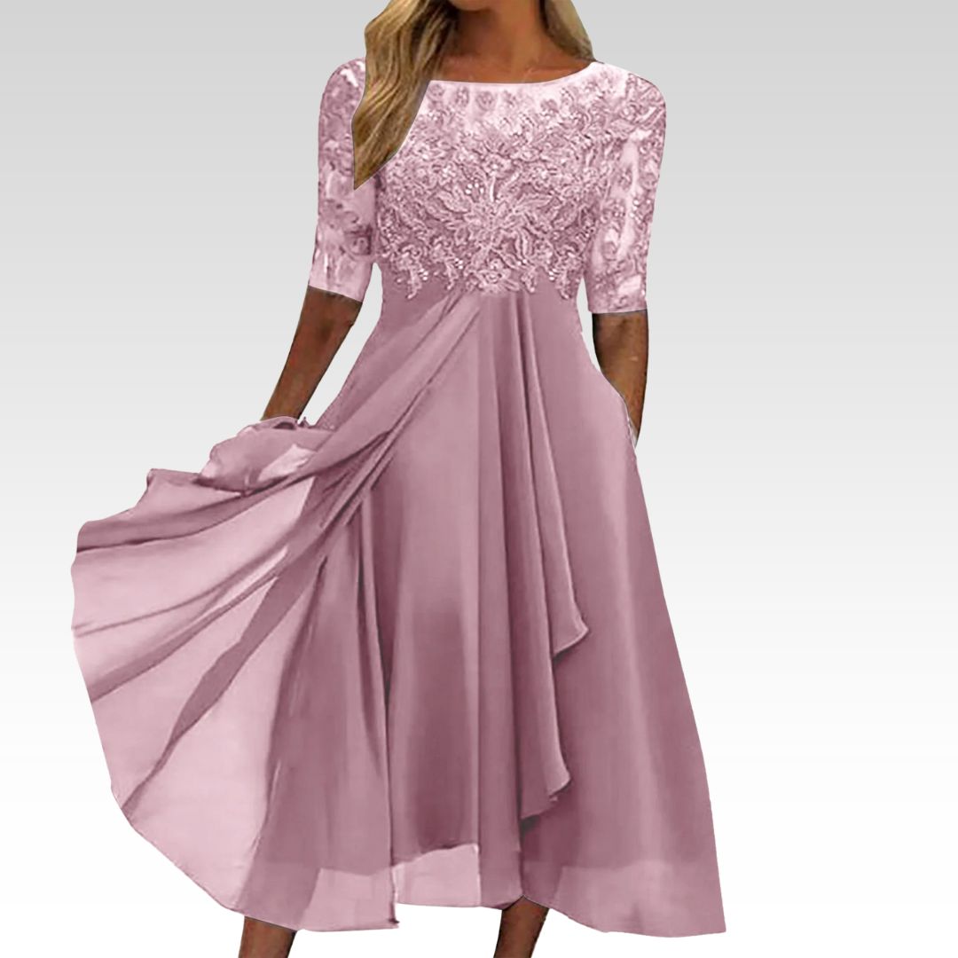 Harper™ | Elegante midi-jurk van kant