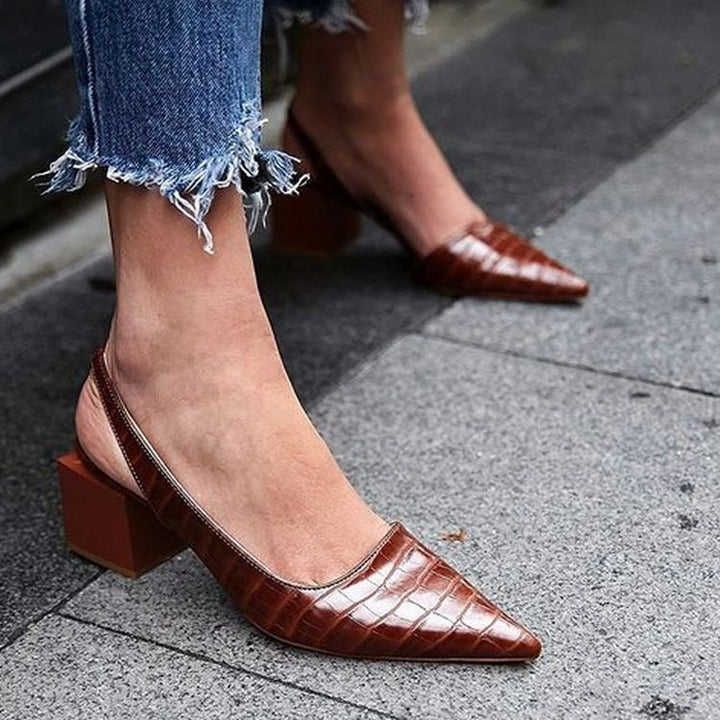 Olga - Elegante schoenen met vierkante hak
