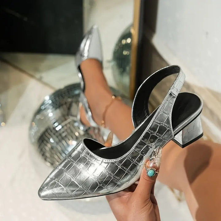 Olga - Elegante schoenen met vierkante hak