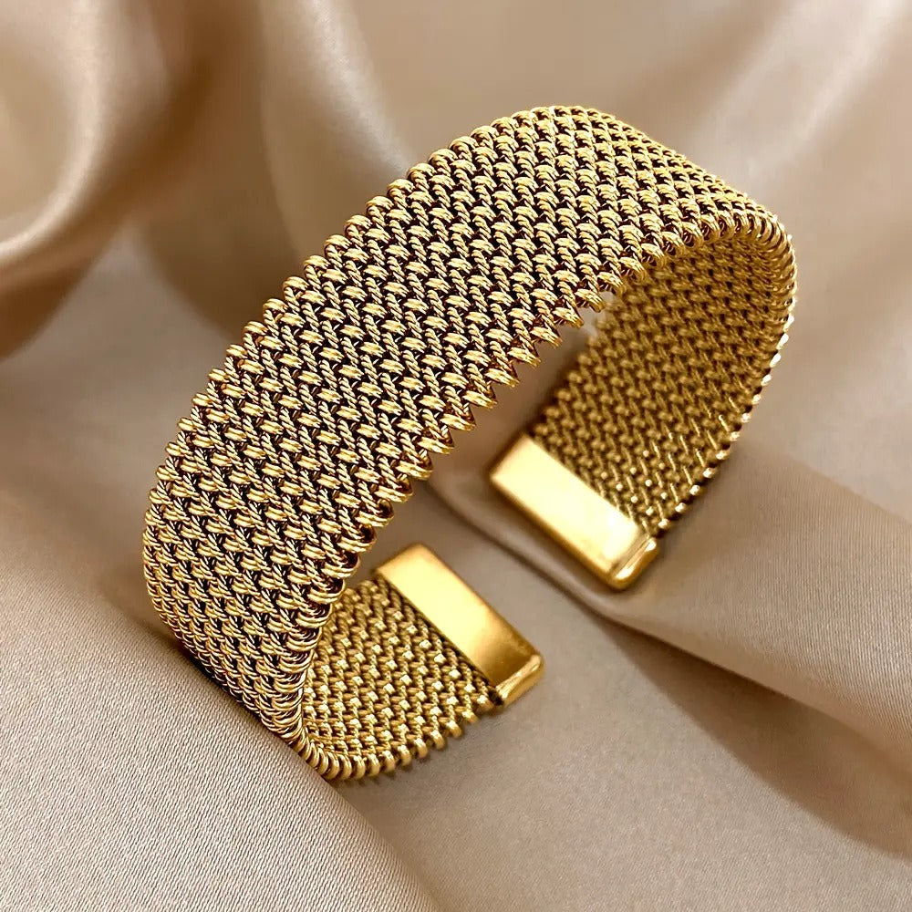 Vintage gouden mesh armband