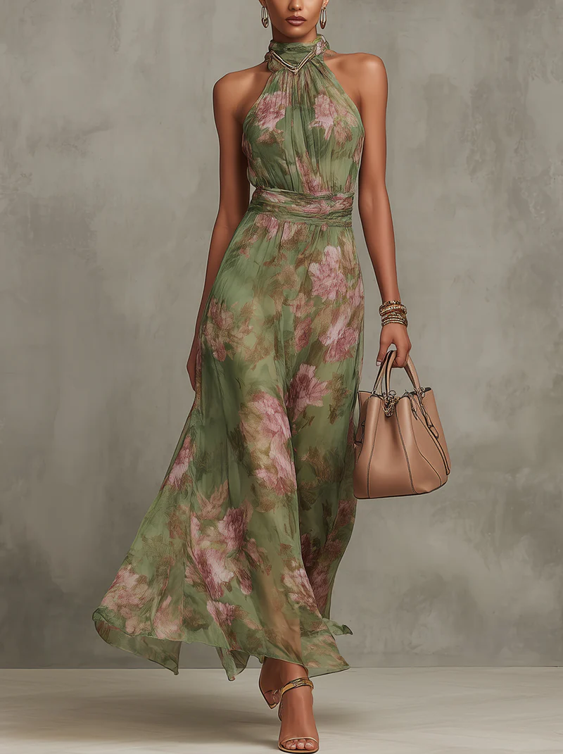 La Scintilla | Elegante Lange Bloemenjurk Élise