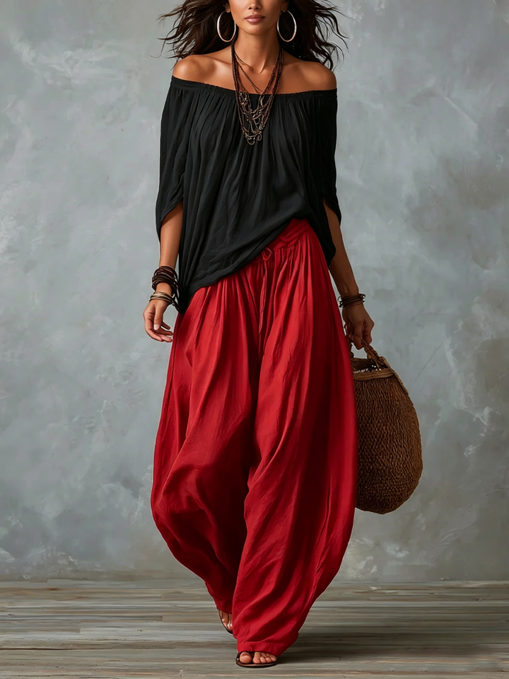 Off-Shoulder Top & Lantaarnbroek Set