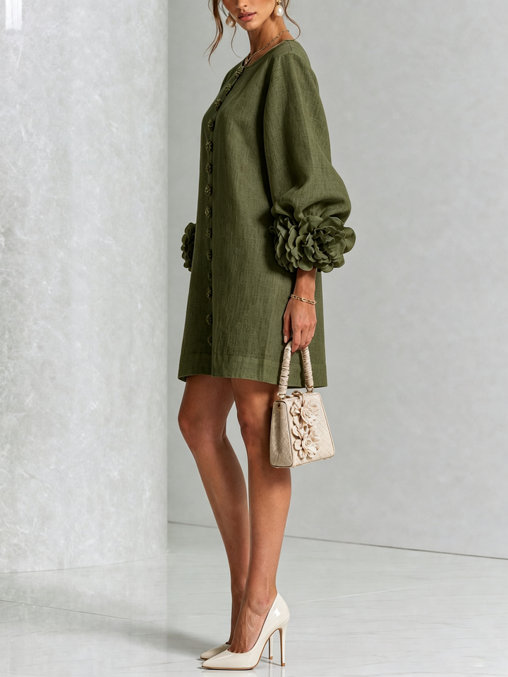 Lola | Mini-jurk met bloemenprint en knoopsluiting