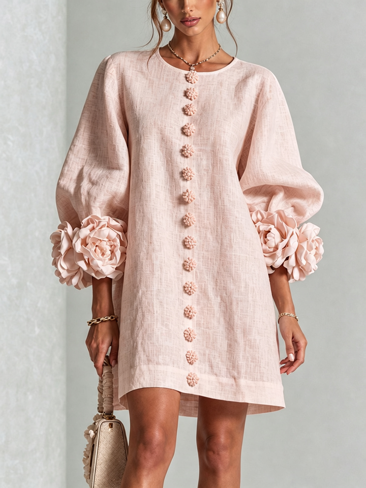 Lola | Mini-jurk met bloemenprint en knoopsluiting
