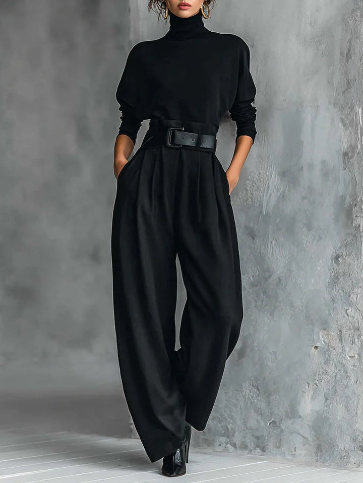 Lisa™ | 2-delig zwart set met riem